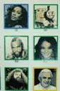 Close up showing how each portrait is constructed.<code><br /></code>Lego Creation Center, Lego Land